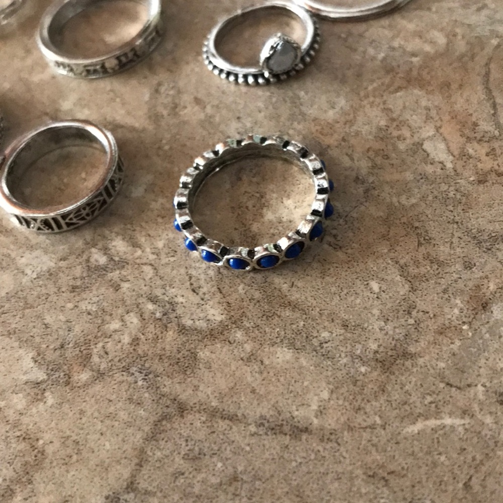 18pc boho vintage silver ring set - Picture 6 of 9